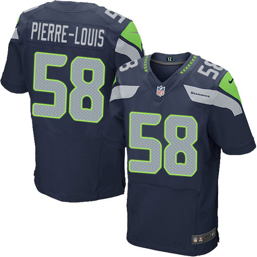 Men's Elite Kevin Pierre-Louis Nike Jersey Navy Blue Home - #58 NFL Seattle Seahawks